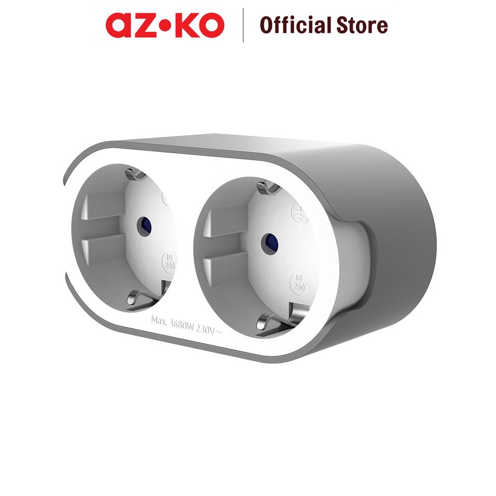 Jual AZKO Krisbow Stop Kontak 2 Soket - Abu-Abu/Putih Electric Socket ...