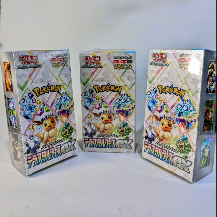 thumbnail interactive-video image 1 of Pokemon Card Terastal Festival Ex Booster Box – Sv8a Japanese TCG – Factory Sealed 1 of 6