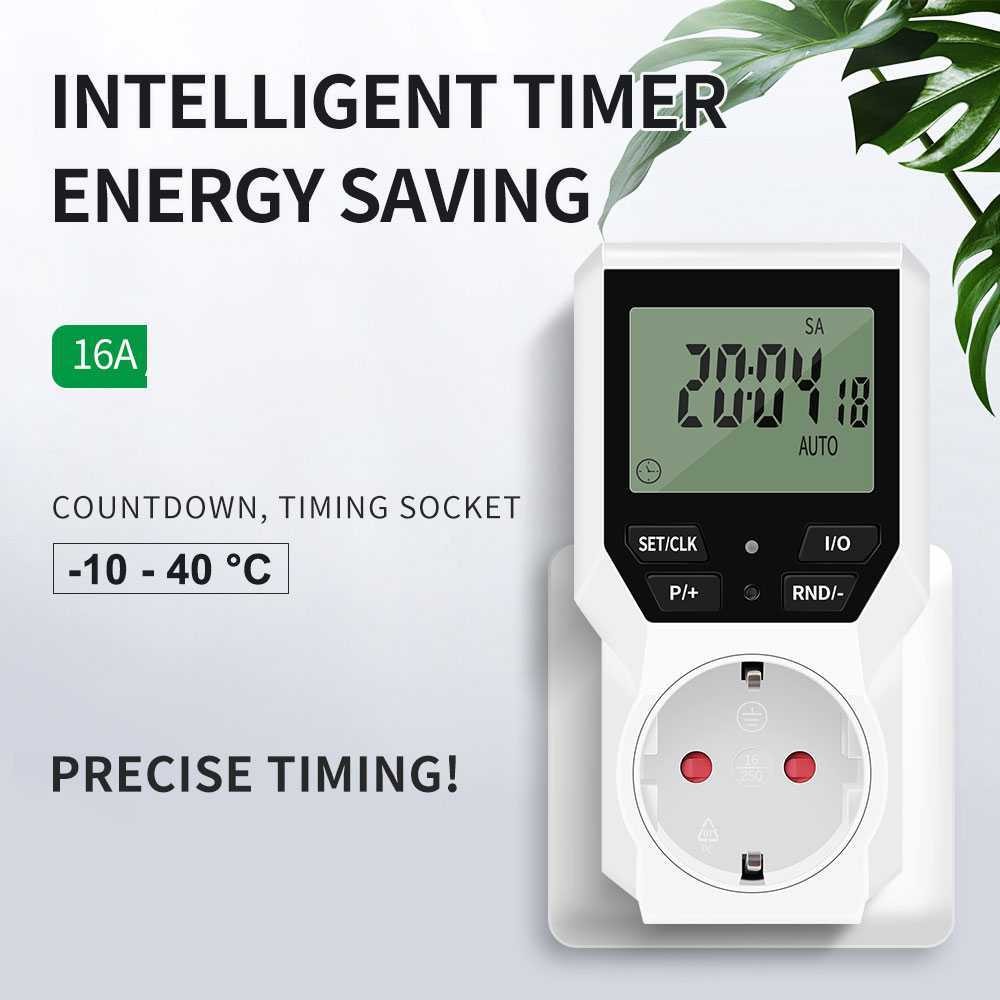 Jual Stop Kontak Timer Programmable LCD EU Socket 16A 230V - SMD ...