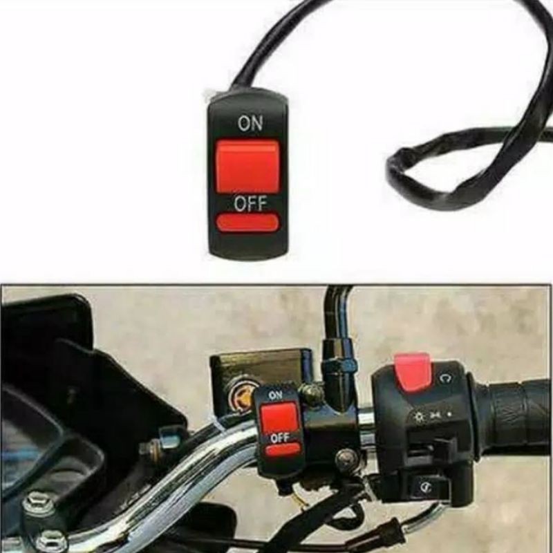 Jual Saklar Lampu Saklar On/Off Pemasangan Jepit Di Stang | Shopee ...