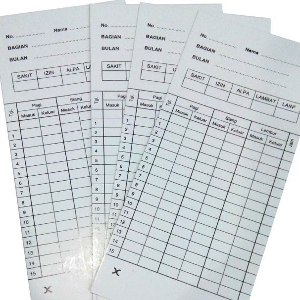 Jual Kartu Absen Amano / Kertas Absensi Manual Polos - 1 pack isi 100 ...