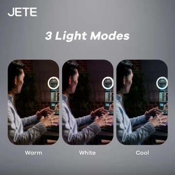 JETE Ring Light Selfie RL1 For Smartphone HP LED Rechargeable Clip On With 3 Light Mode 180°