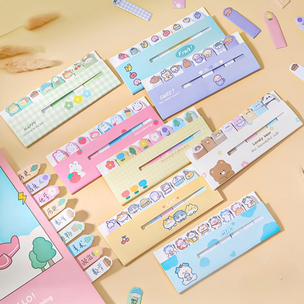 Jual Sticky Notes Karakter 8IN1 /sticky notes /Penanda Buku Stationery ...