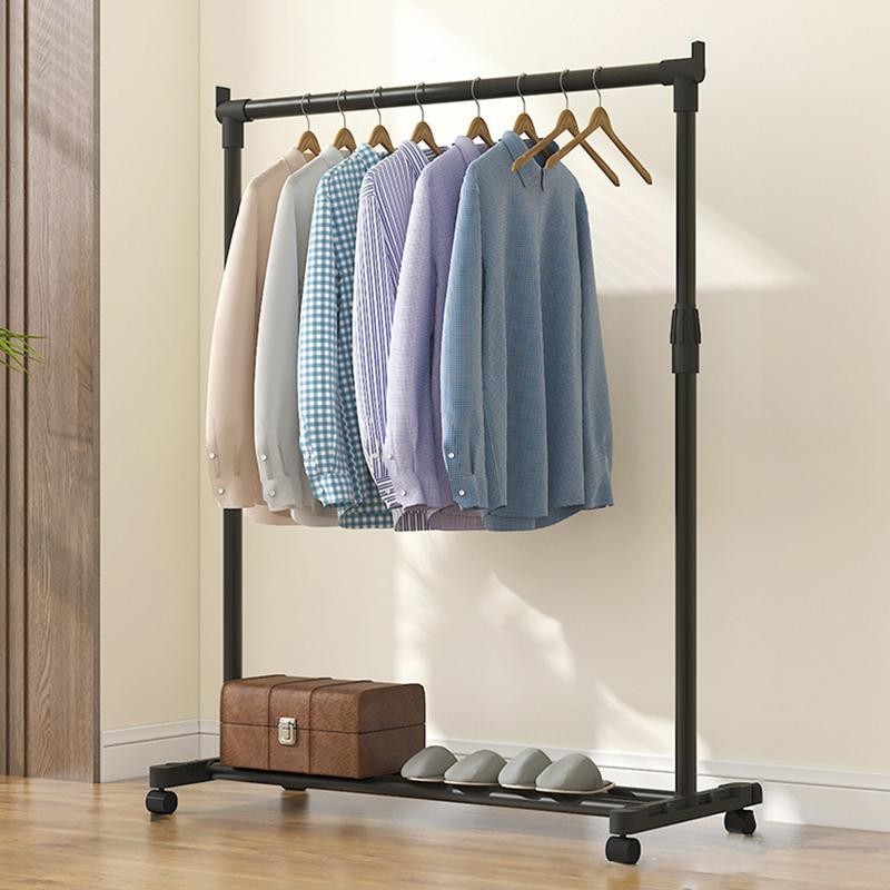 Jual Movable Clothes Rack Telescopic Floor Hanger Stand Storage ...