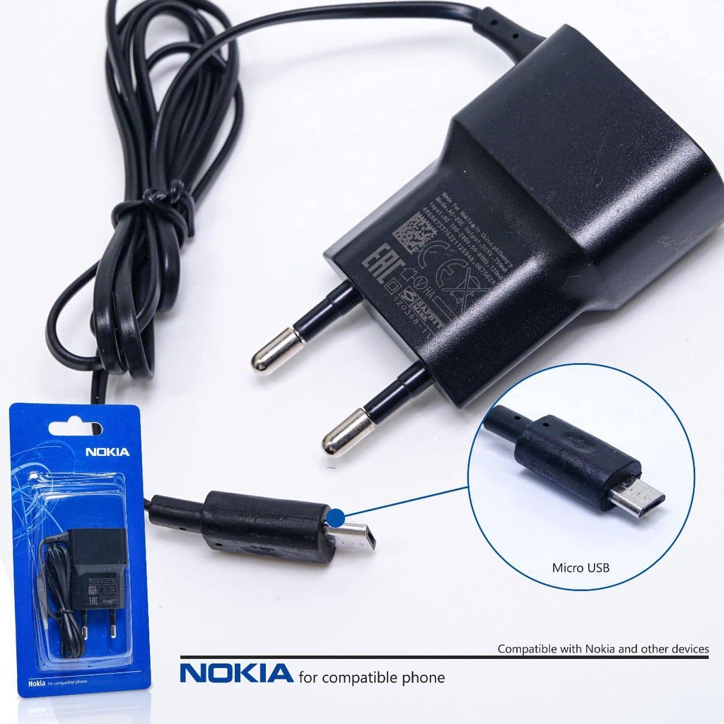 Jual Charger Cas Nokia Micro USB N105 / Luna V8 Travel Casan Nokia ...