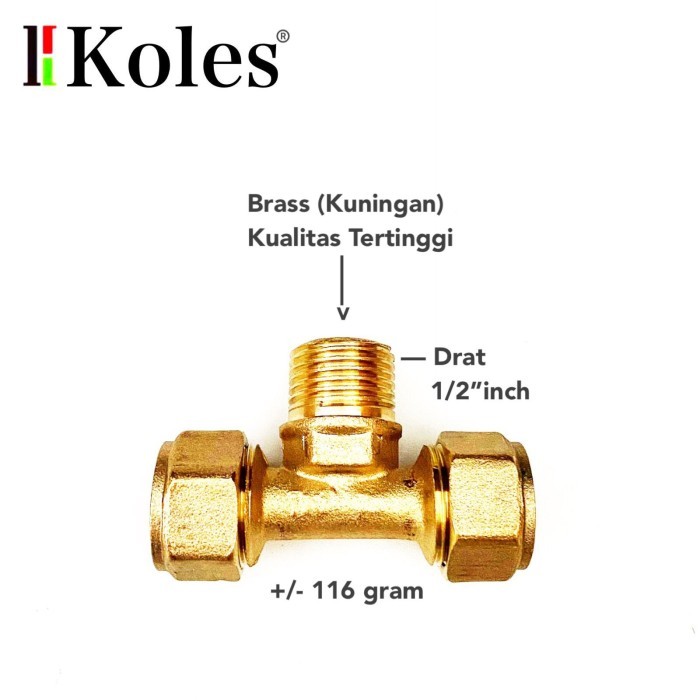 Jual 999 Nepel T Tee Drat Luar 1/2