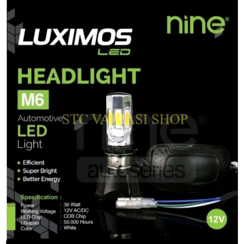 LAMPU Led Utama Motor 6/3 Sisi LUMINOS Nine M6 M3 AC DC Super Terang