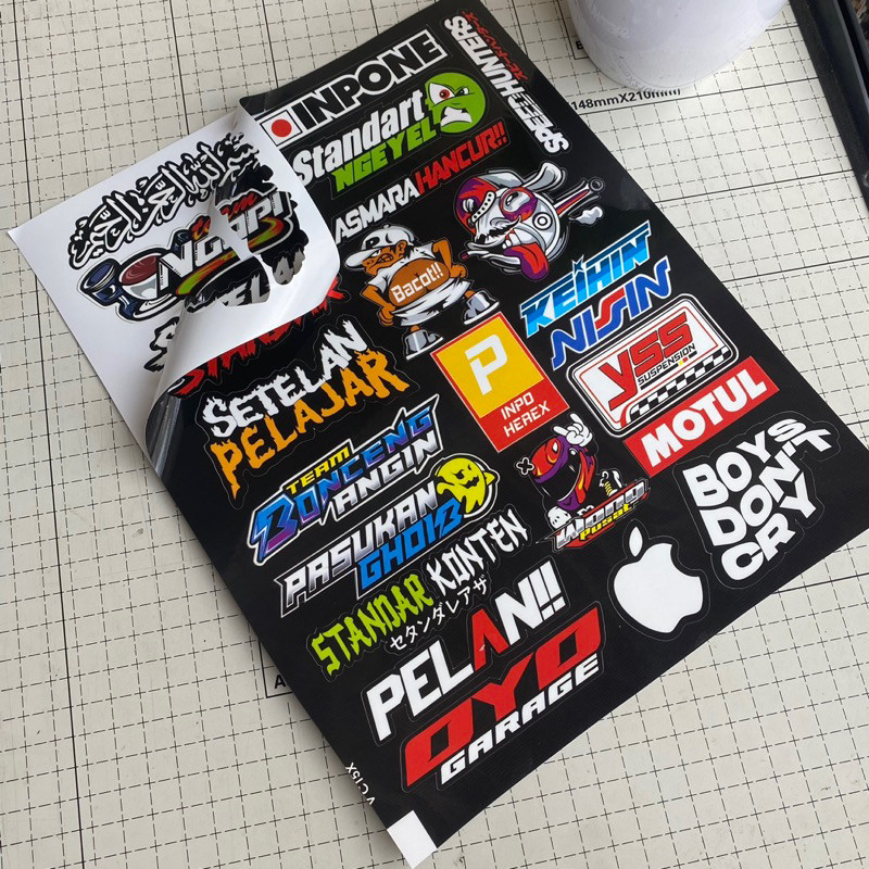 Jual Stiker Racing Kata Kata Viral Spongsor Di Potong Pola Vinly ...