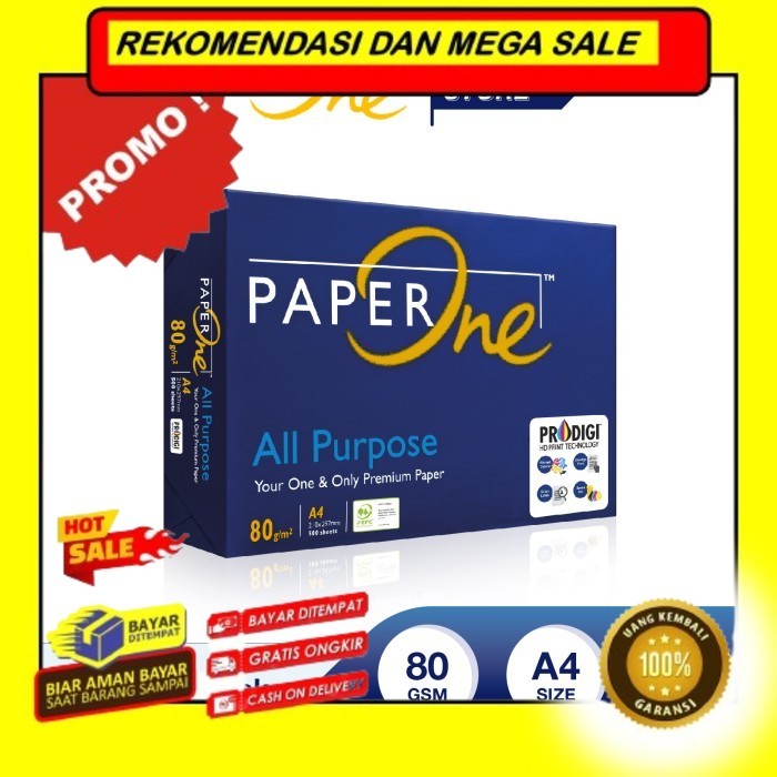 Jual Rekomendasi Terlaris PaperOne Kertas A4 80gr All Purpose 1 Rim