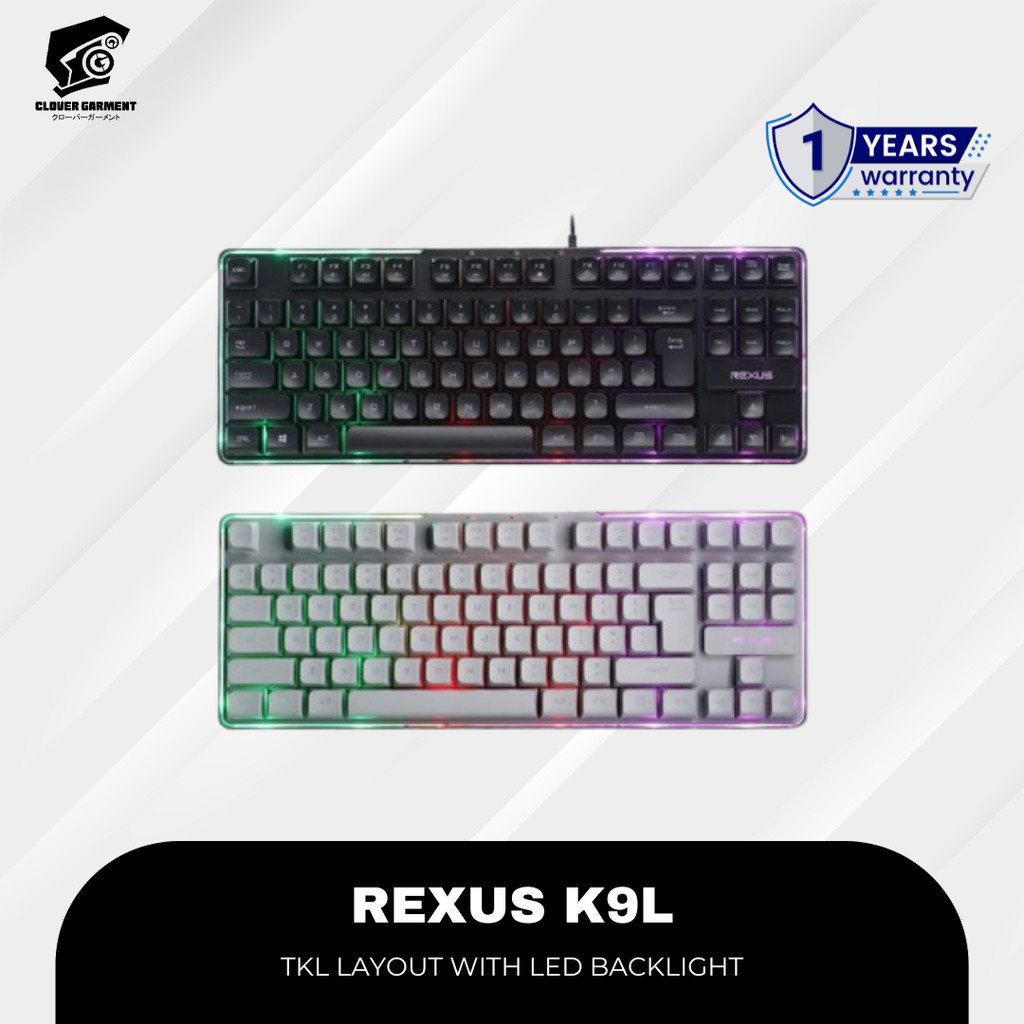 Jual Rexus Battlefire K9L K-9L Wired Membrane Gaming Keyboard TKL ...