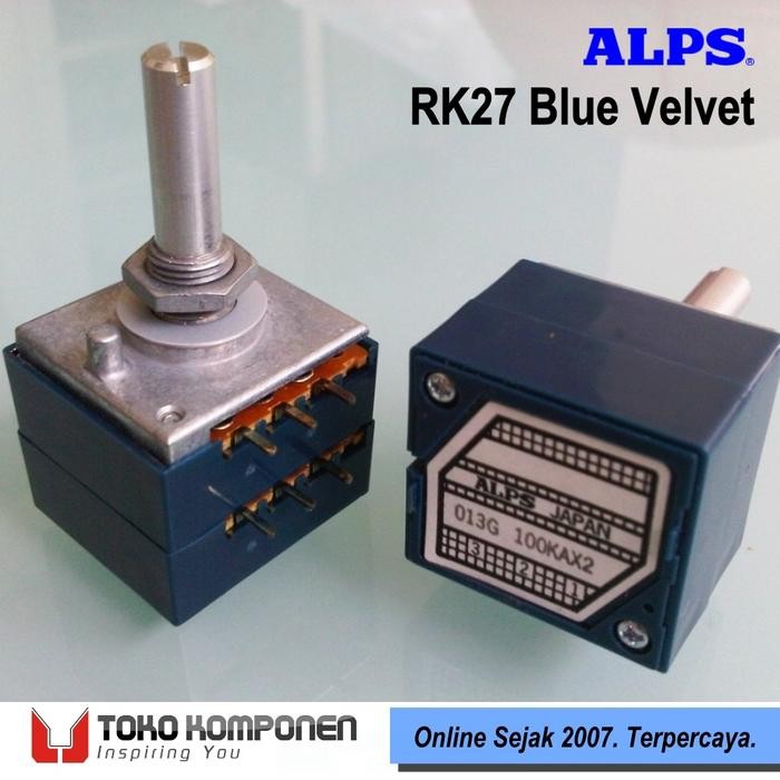 Jual ALPS RK27 Blue Velvet 250kAx2 Stereo Potentiometer Potensio 250k ...