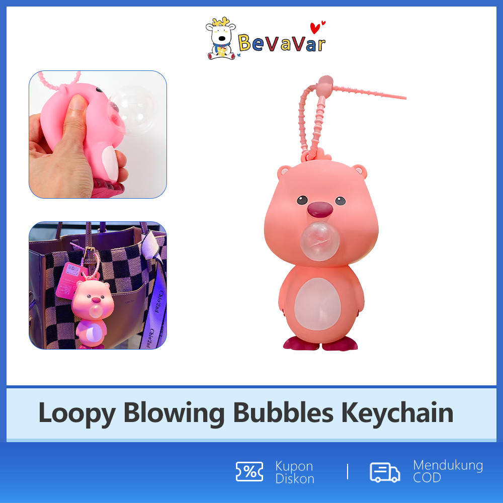 Jual BEVAVAR Loopy Blow Bubbles Squishy Boneka Lucu Gantungan Tas ...