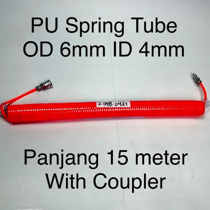 Jual PU 6x4 mm 6mm x 4mm OD 6mm ID 4mm Panjang 15 meter Recoil Hose ...