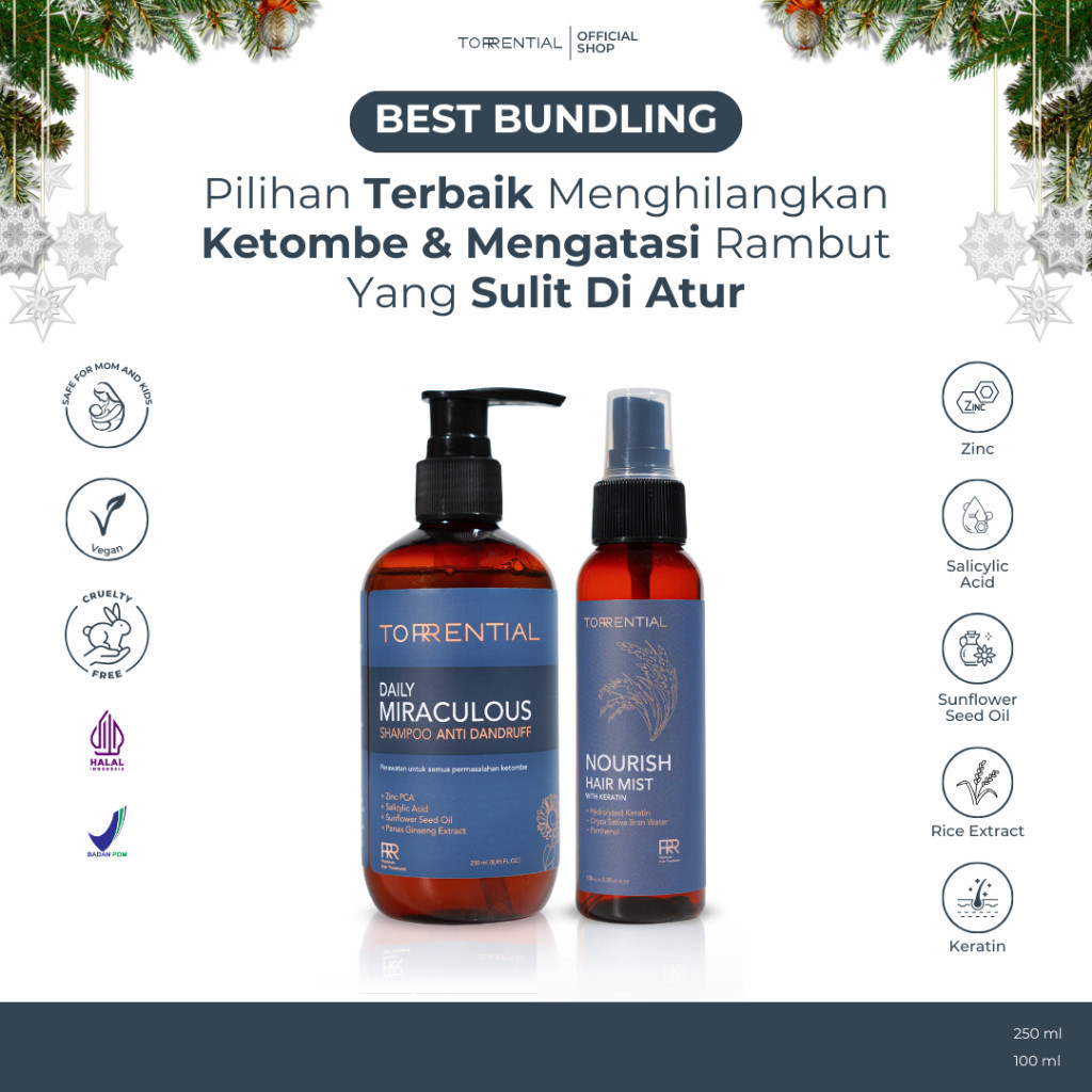 Jual [RAMBUT HALUS ANTI KETOMBE] Shampoo Anti Ketombe+Hair Mist Vitamin