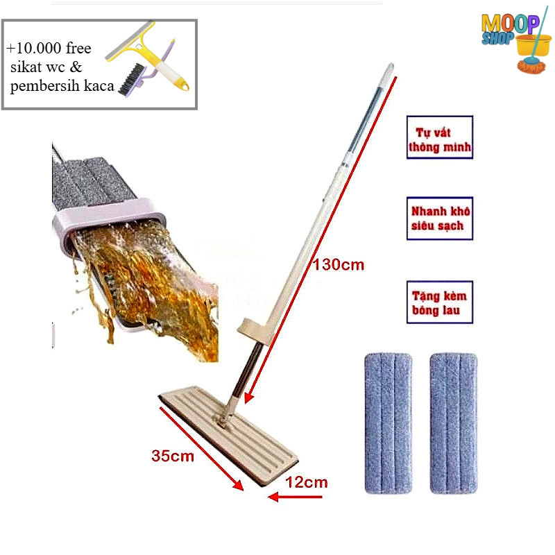 Jual Alat Pel Lantai Tarik Microfiber Flat Mop Pel Lantai Otomatis Alat