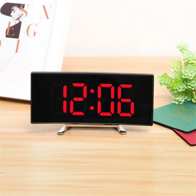 Jual 7 In Digital Alarm Clock Curved Dimmable Led Electronic Digital ...