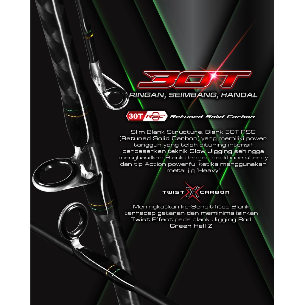 Jual Daido - Joran Green Hell Z Carbon Solid Spinning dan Overhead ...