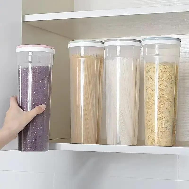 Jual Kitchen Rice Storage Box Plastic Cereal Dispenser Storage Box ...