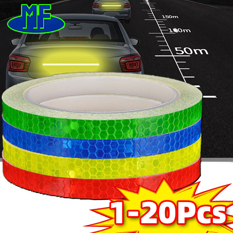Bike Wheels Reflective Stickers Cycling Fluorescent Reflect Strip Adhesive Tape For 1cm*8m MTB Bicycle Warning Safety Decor Stic