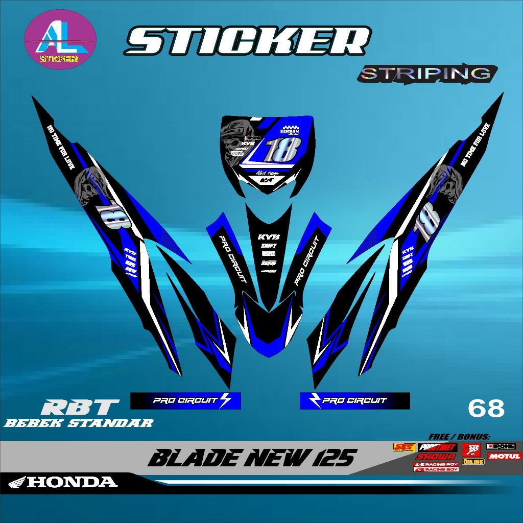 Jual Sticker RBT BLADE NEW 125 MOTOR RBT BEBEK MODIF SUPERMOTO YZ CRF ...