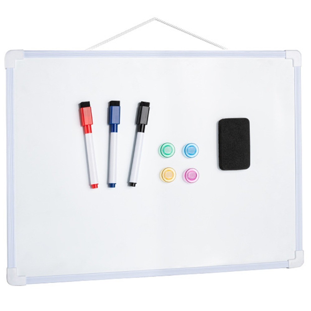 Jual with 3 Markers & 4 Magnets Dry Erase Board Wall Mounted Double ...