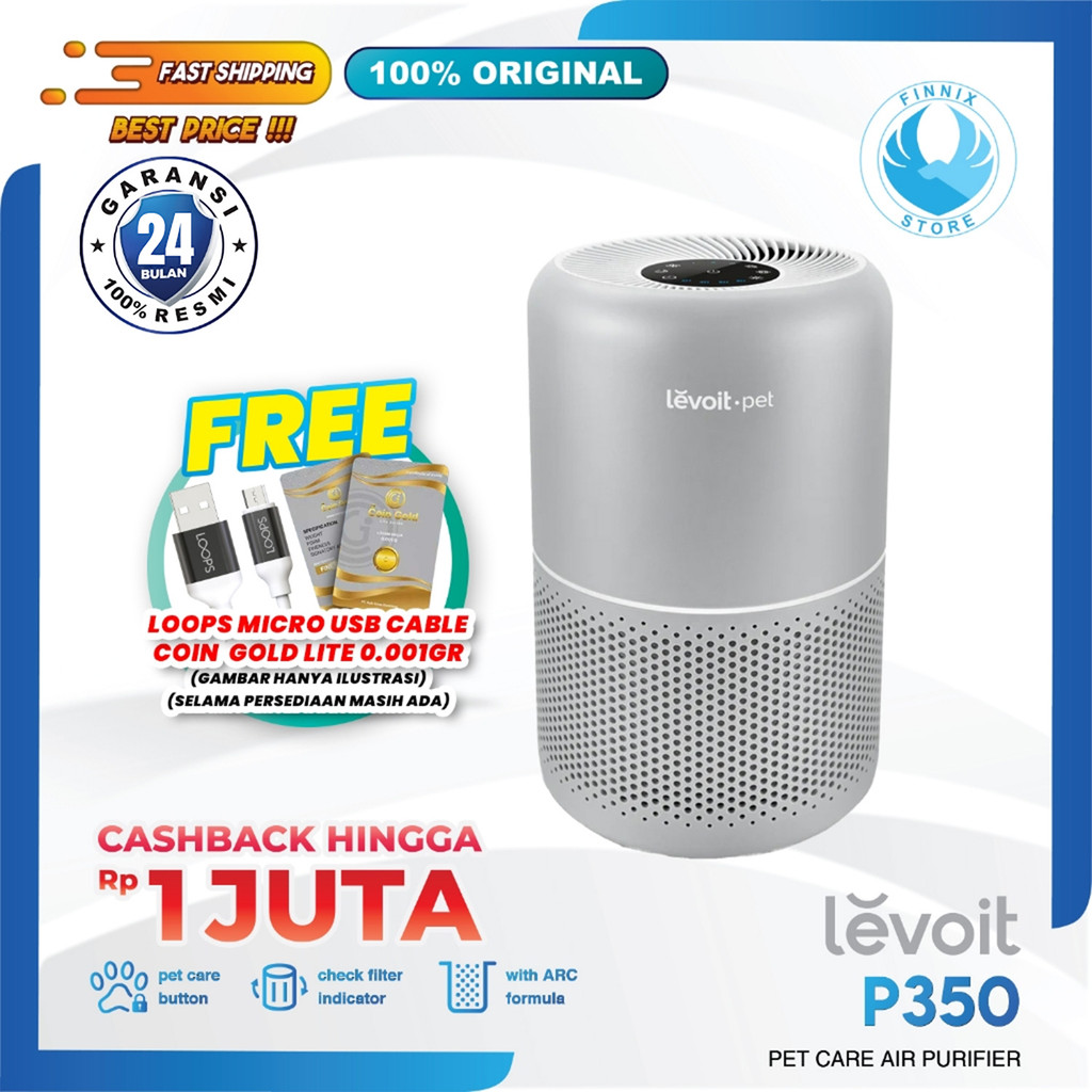 Jual Levoit Core P350 Air Purifier Pet Care True HEPA H13 Filter ...