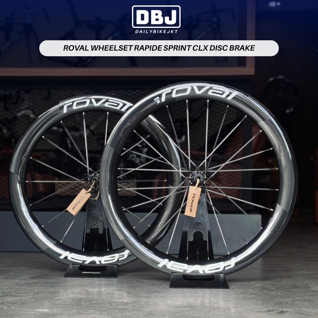 Jual Roval Wheelset Rapide Sprint CLX Disc Brake Gloss White & Black ...