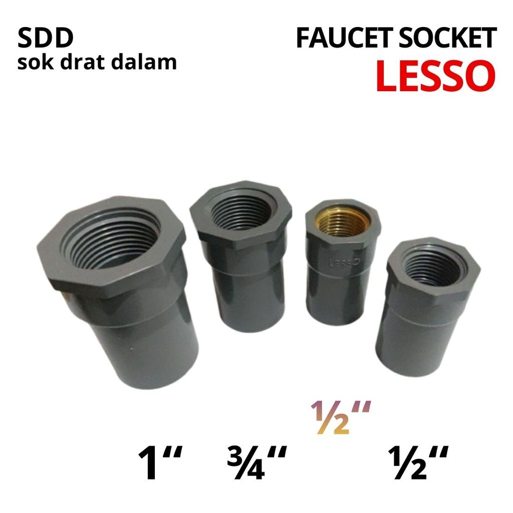 Jual Sock Drat Dalam PVC 1/2