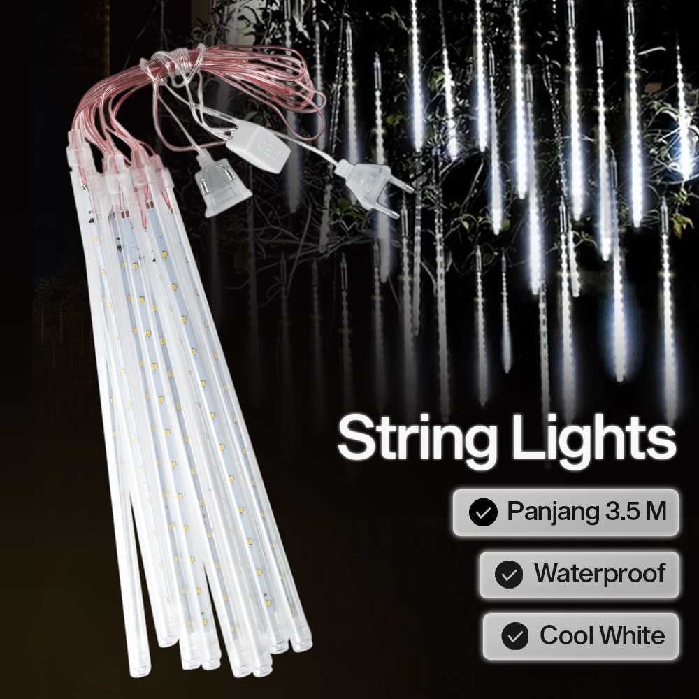 Jual SMD Lampu Hias Gantung String Lights Meteor Rain Cool White 30cm 8 ...