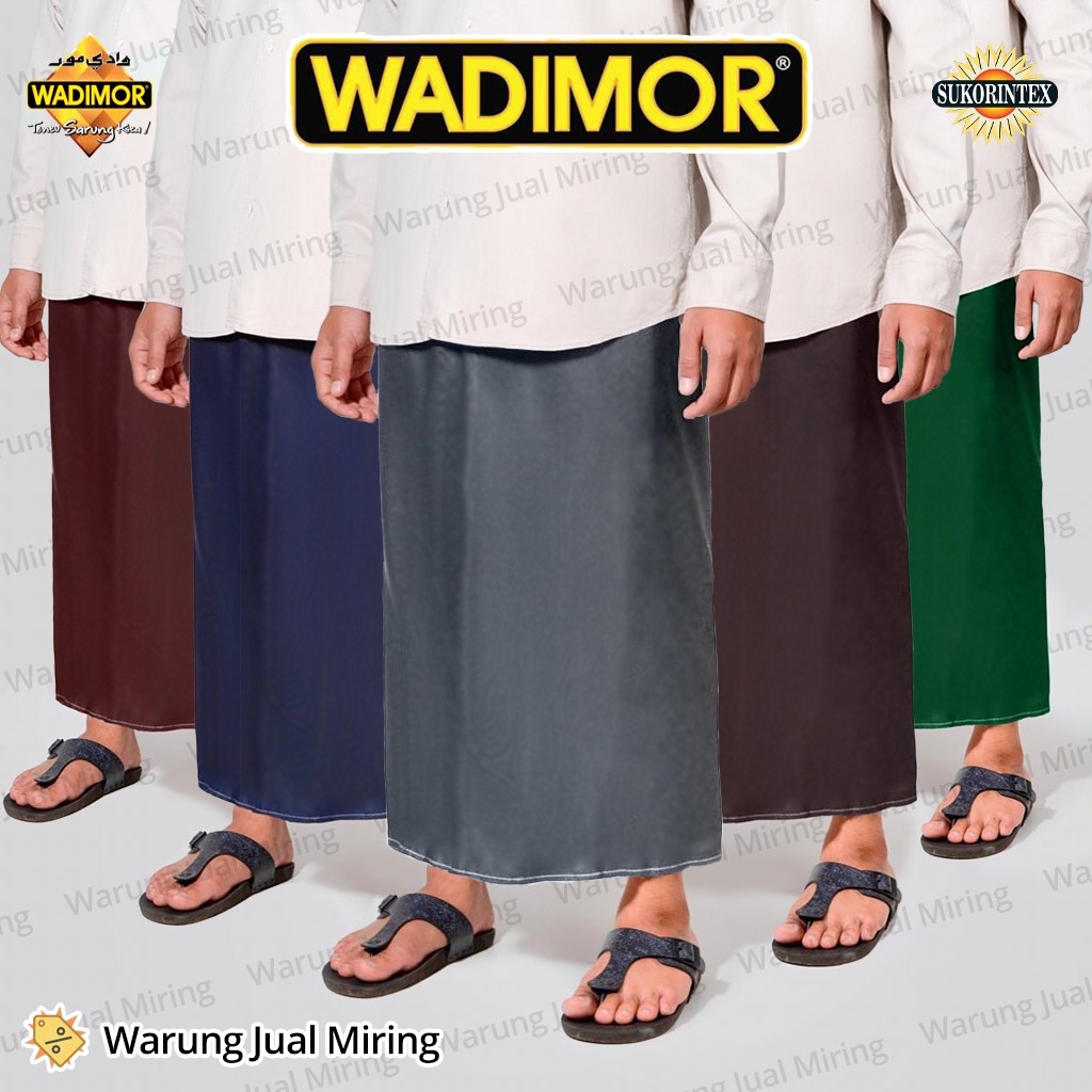 Sarung WADIMOR Polos Warna Tumpal Salur Garis Kain Tenun Dewasa Pria Cowok Sholat Santri Muslim Remaja Laki SMA Hitam Putih Biru Dongker Navy Hijau Botol Merah Marun Coklat Tua Muda Abu Sajadah Murah Jumbo Premium Kotak Dus Grosir Lebaran Peci Baju Koko