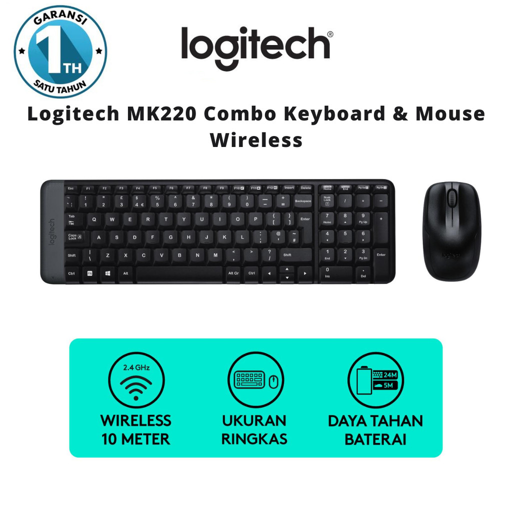 Jual LOGITECH MK-220 Combo Keyboard + Mouse Wireless ( Garansi Resmi ...
