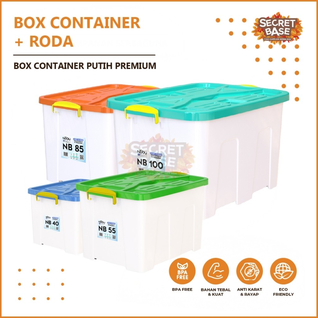 Jual BOX CONTAINER + RODA - Box Plastik 100 L / 85 L / 55 L / 40 L Box ...