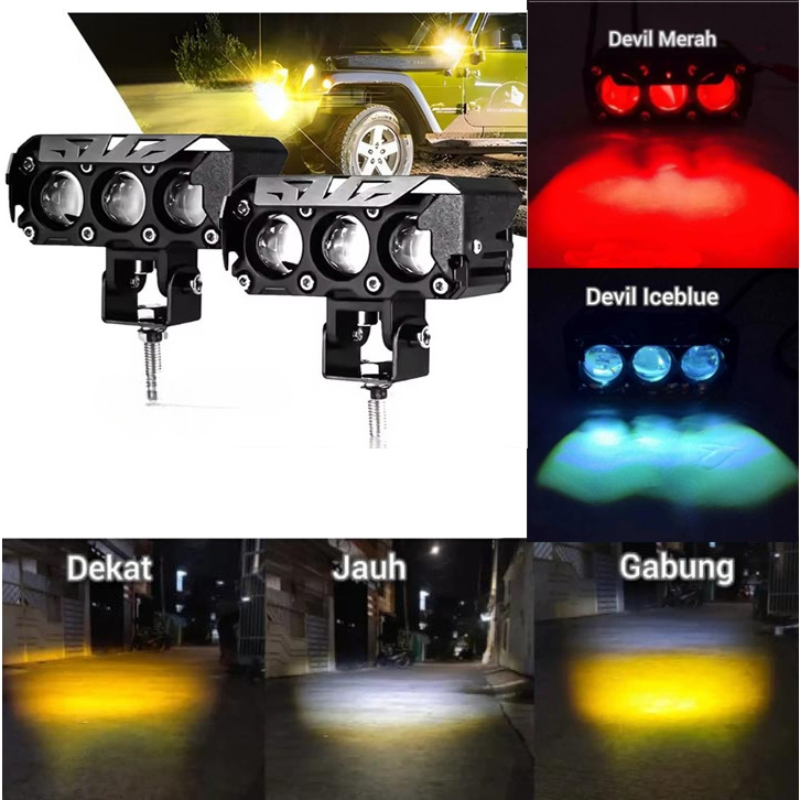 Jual LAMPU LED TEMBAK LASER SQL 3 MATA LUMINOSLED Q9 Hi LOW MOBIL MOTOR ...