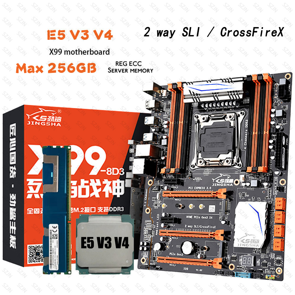 Jual Xeon Motherboard CPU Set X99 ip with E5 V3 V4 CPU LGA 2011-3 ...