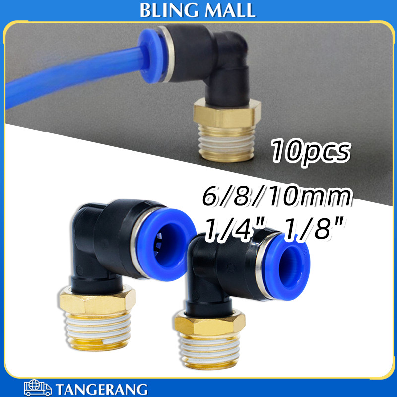 Jual 10PCS Fitting Elbow Pneumatic Slip Lock Connector Selang 6mm / 8mm ...