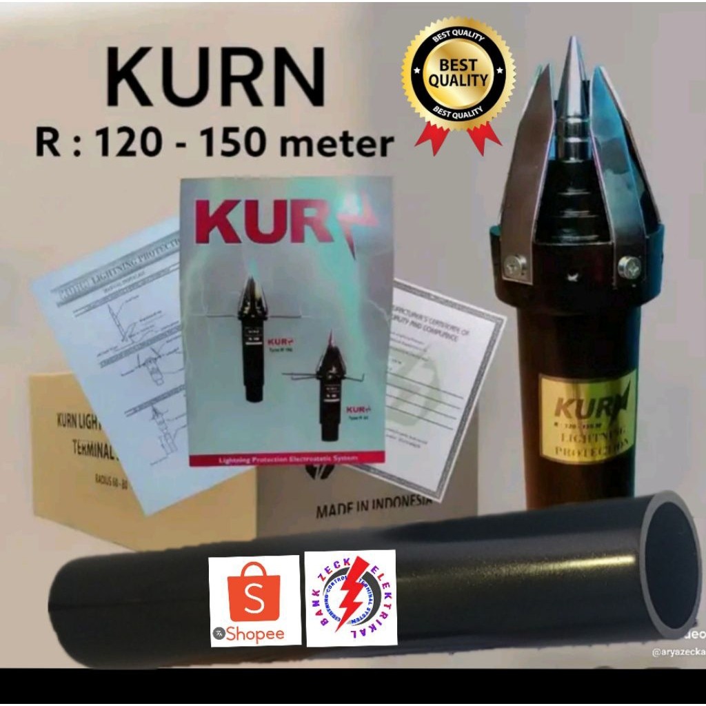 Jual Penangkal petir KURN Radius120-150m original box coklat | Shopee ...