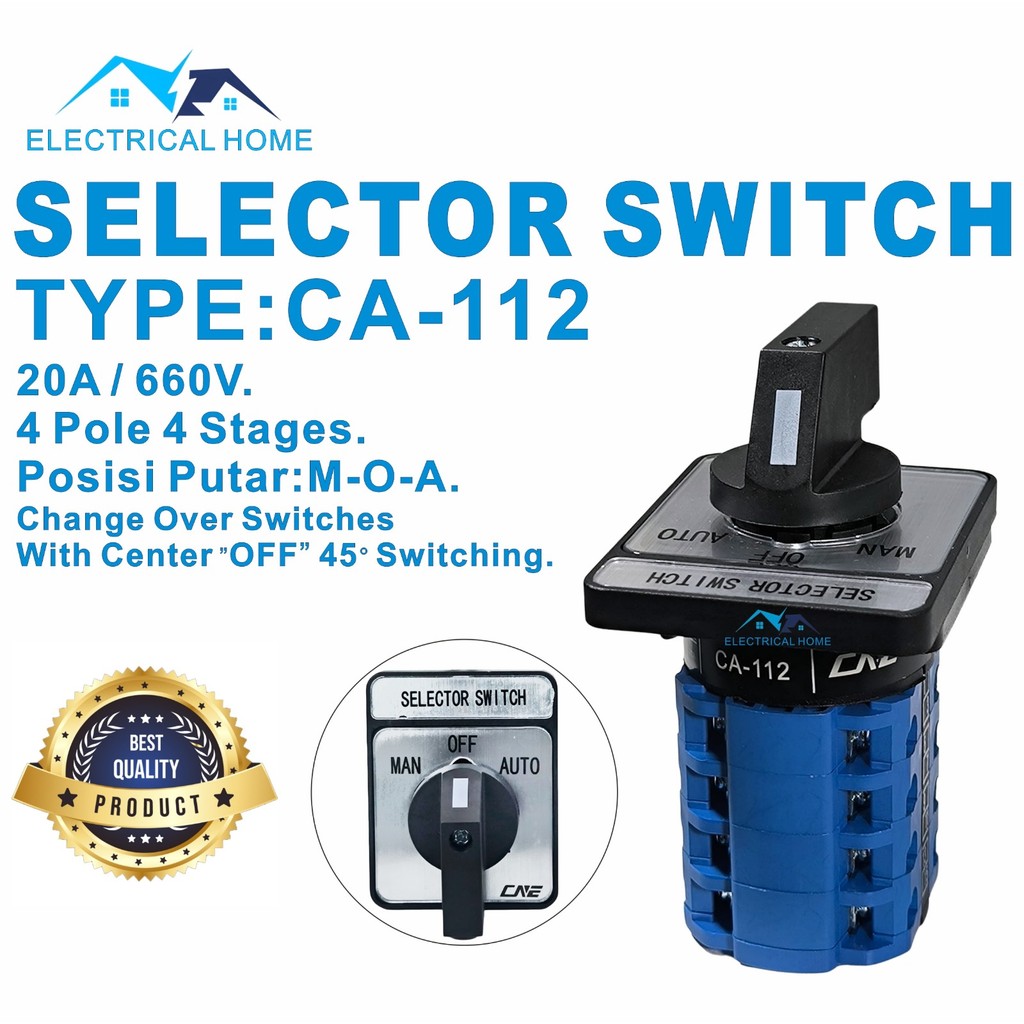 Jual Selector Switch 4 Pole 4 Stages / CA-112 (MAN-OFF-AUTO) | Shopee ...