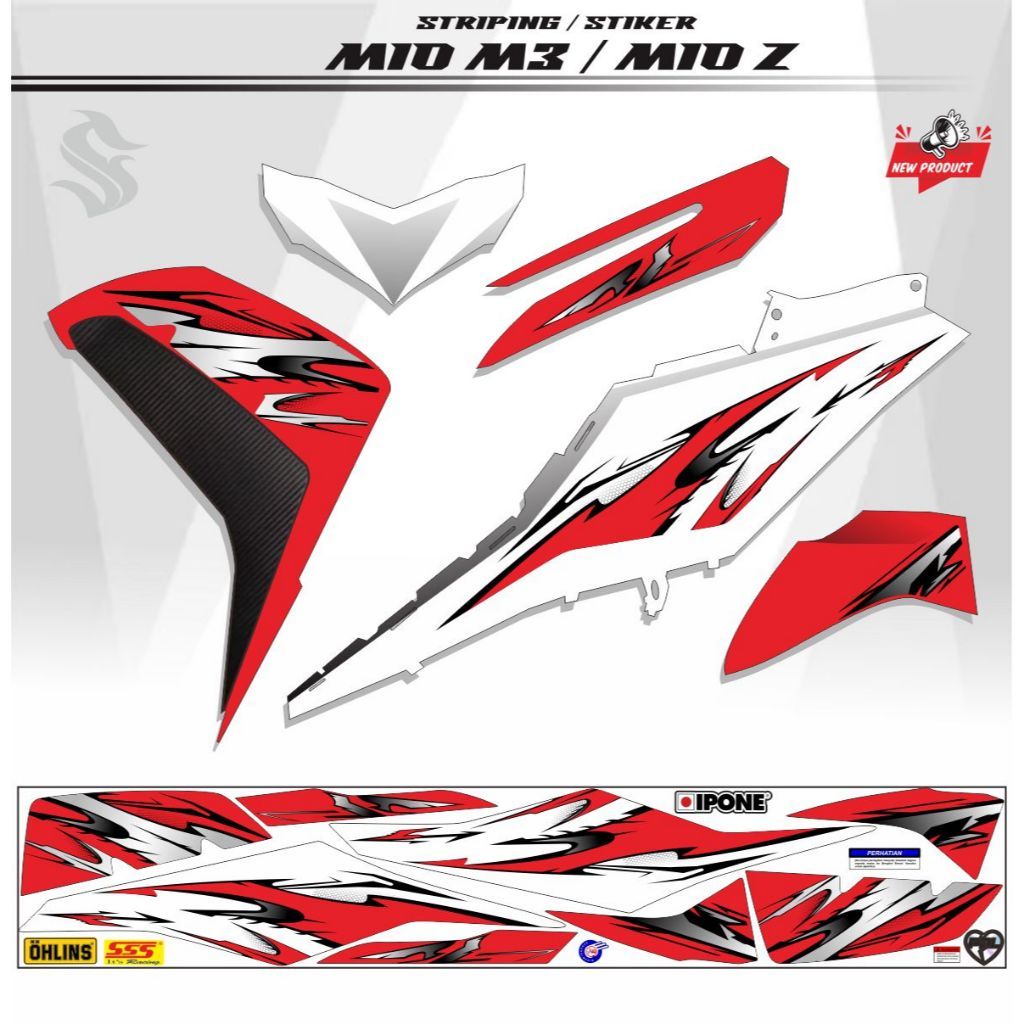 Jual STICKER ALL MIO M3 MIO Z 125 VARIASI STRIPING POLET | Shopee Indonesia
