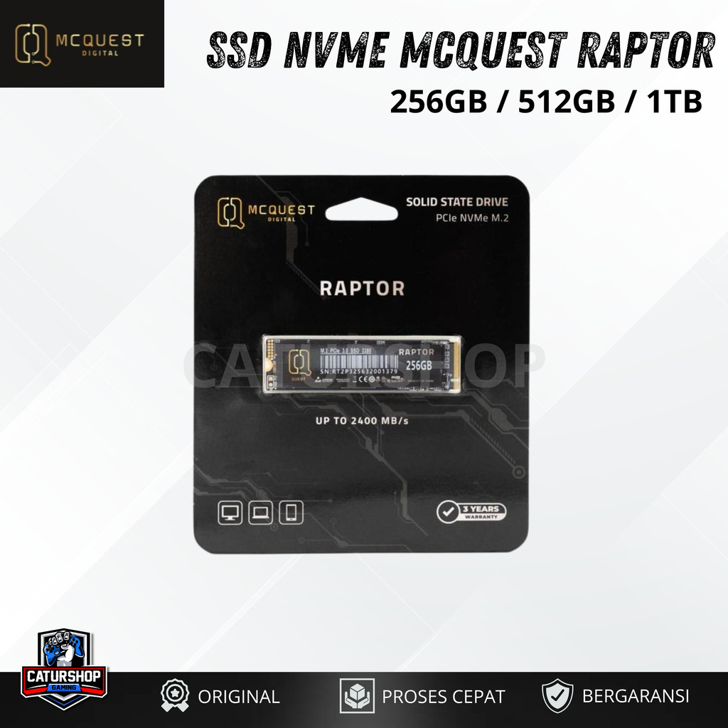 Jual SSD McQuest Digital Raptor 256GB 512GB 1TB NVME Gen3 up to ...