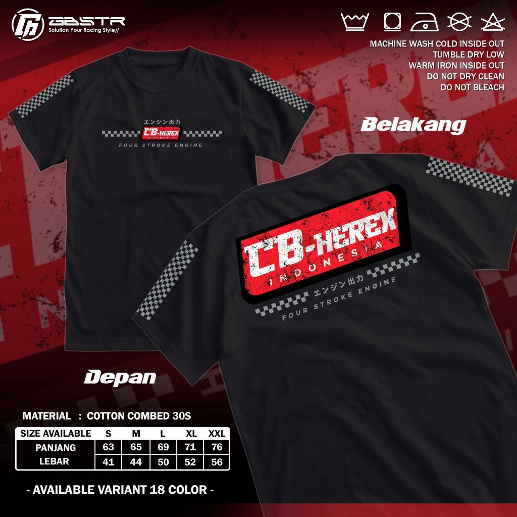 Jual KAOS RACING CB HEREX INDONESIA I Kaos Honda CB100 4 Stroke - Baju ...
