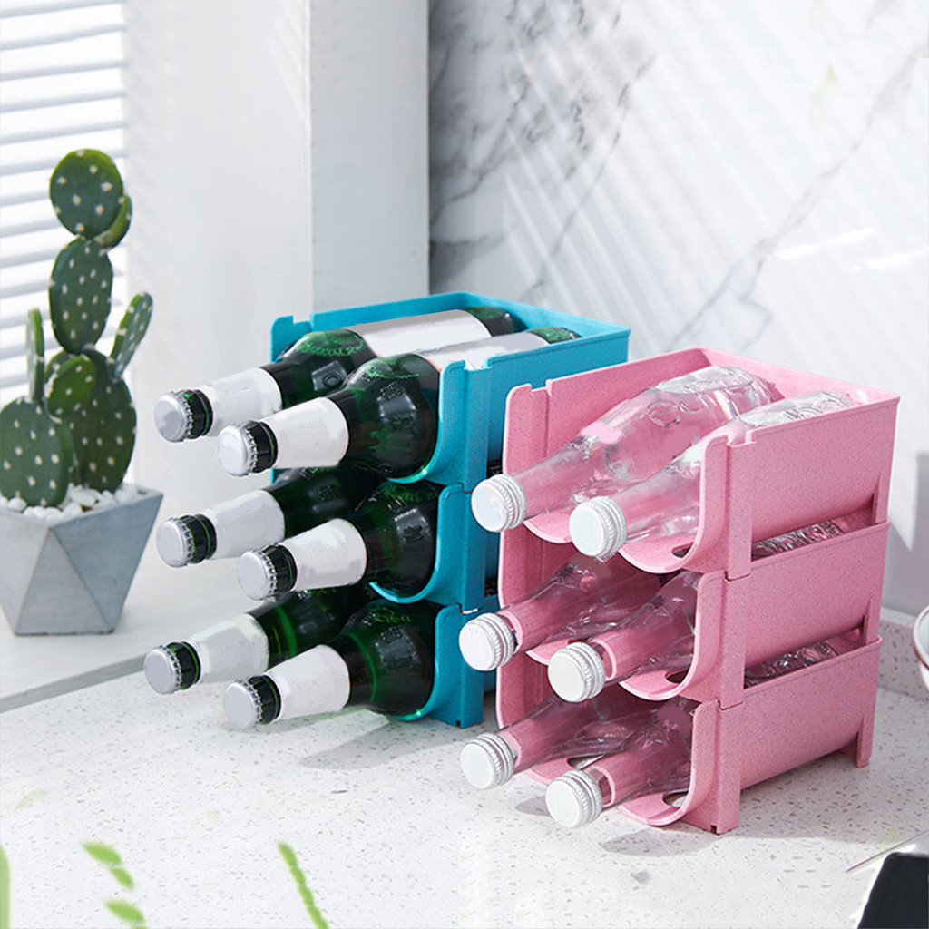 Jual Beverage & Beer storage rack refrigerator storage rack stackable ...
