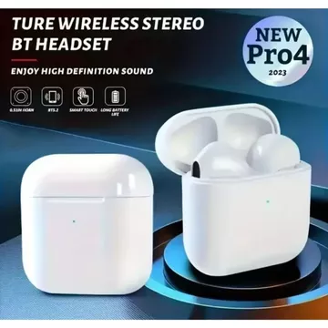 Pro 4 TWS Bluetooth Wireless Earphone Stereo HiFi Headset Bass Smart Touch Long Battery