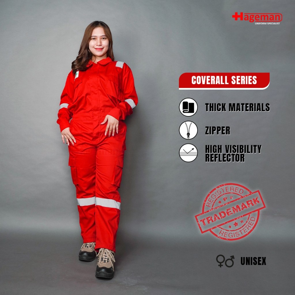 Jual Hageman - Wearpack Coverall/Coverall Safety Warna Merah | Shopee ...