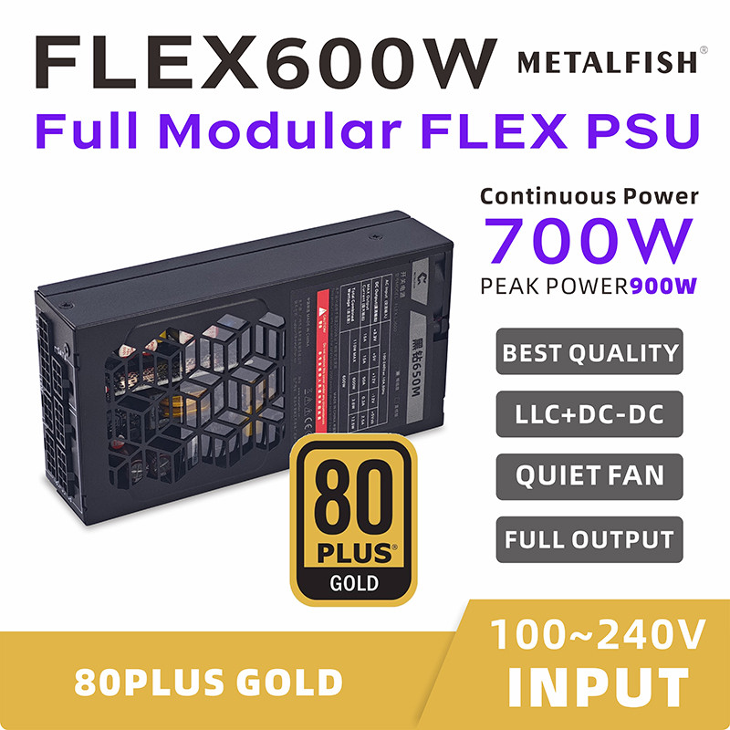Jual METALFISH Flex 500/600W Modular Power Supply Small 1U Computer PSU ...
