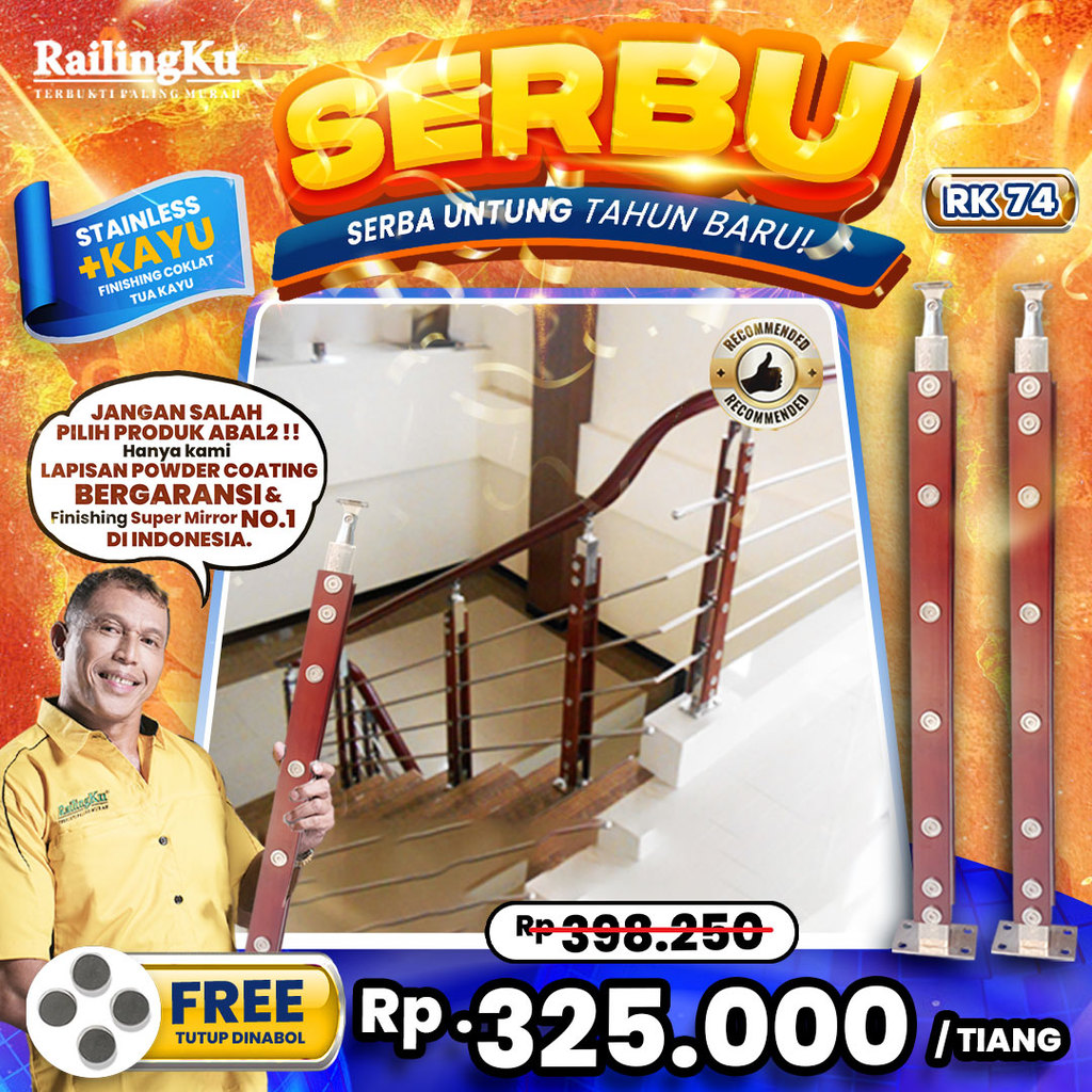 Jual Railing Tangga Pipa Jari Jari Minimalis Tiang Railingku [SERBU ...