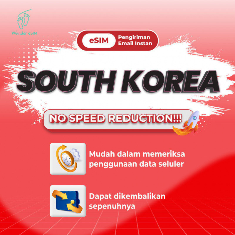 Jual Wander esim South Korea Roaming Unlimited Data | 20-50GB | Solusi ...
