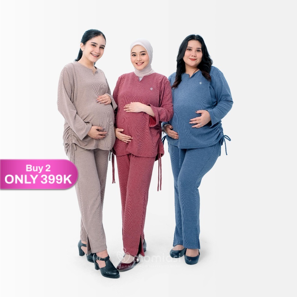 Jual Momiasi – Ruby One set Knit – Setelan Wanita Knit Rib –Baju Set ...