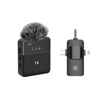 Microphone F11 Clip On Wireless Lavalier Mic 360° Pickup Noise Reduction Untuk Vlog Podcast