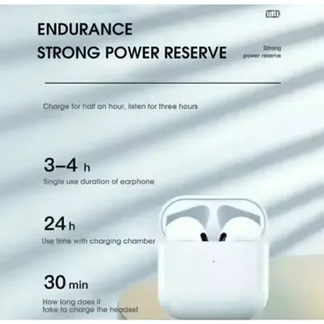 Pro 4 TWS Bluetooth Wireless Earphone Stereo HiFi Headset Bass Smart Touch Long Battery