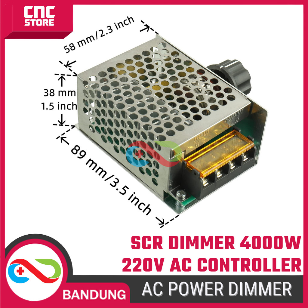Jual Dimmer SCR 4000W 220V AC dengan Case – Modul Pengatur Kecepatan ...